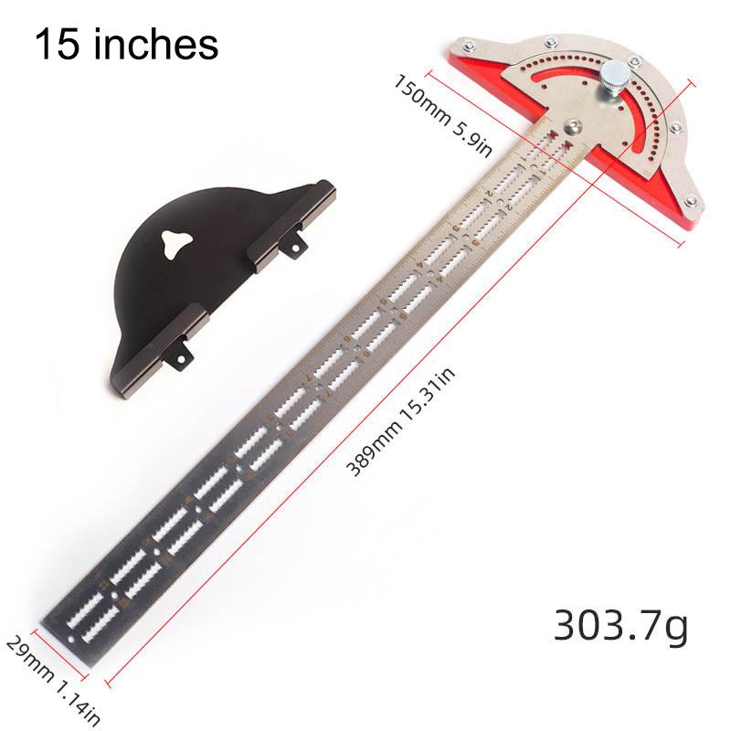 0-180 Degree Angle Gauge Woodworkers Edge Ruler Aluminum Alloy Protractor Angle Finder Ruler Precision Carpenter Measuring Tool