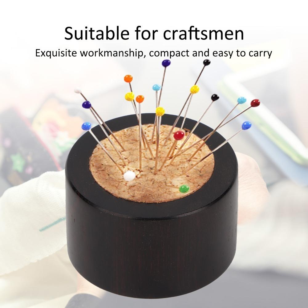 Vintage Style Needle Cushion Pastoral Colors Pin Cushion Wooden Sewing Pincushion Craft Tool Sandalwood Needle
