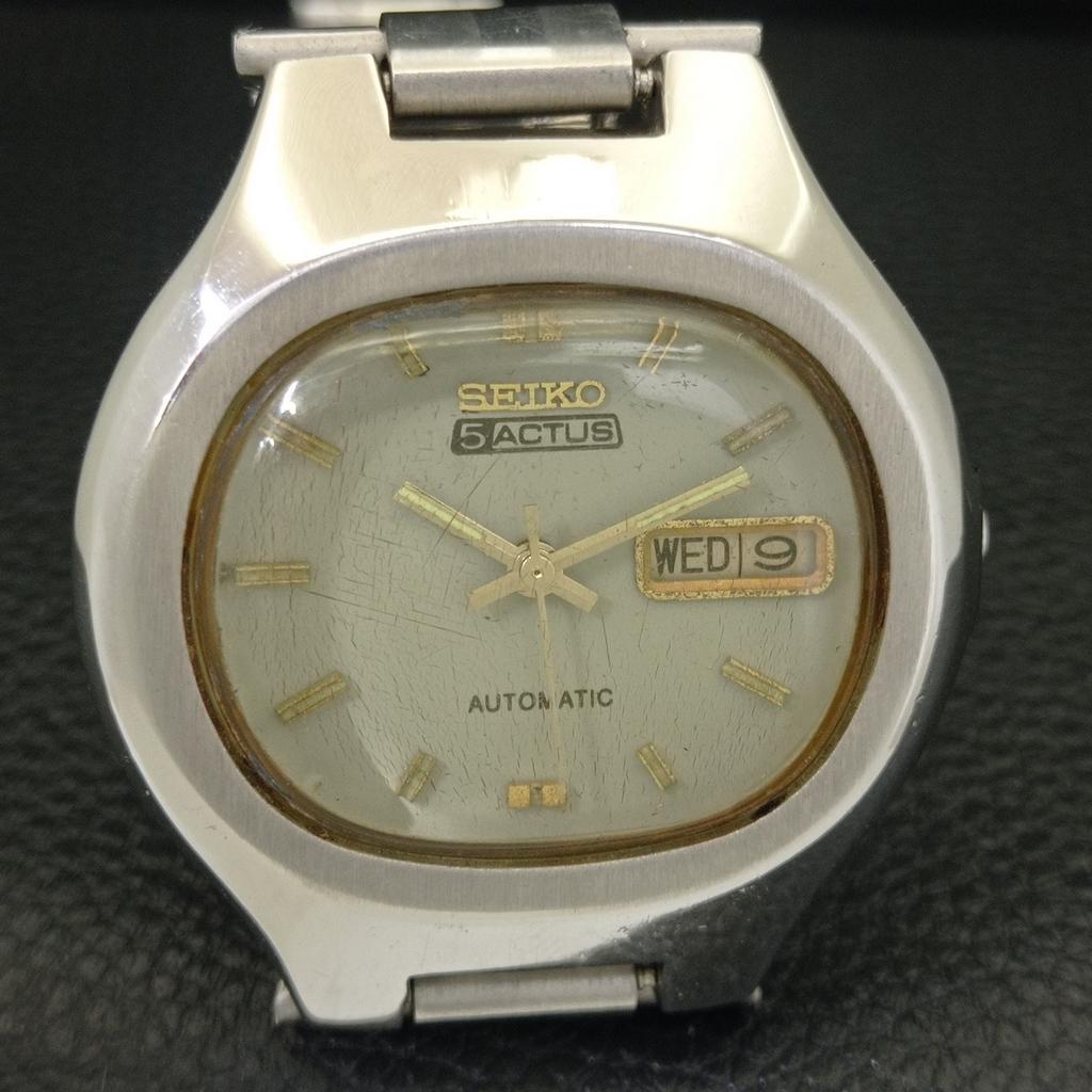 GENUINE VINTAGE SEIKO 5 ACTUS AUTOMATIC JAPAN 7019A MENS WATCH A702122-5 R208-a702122