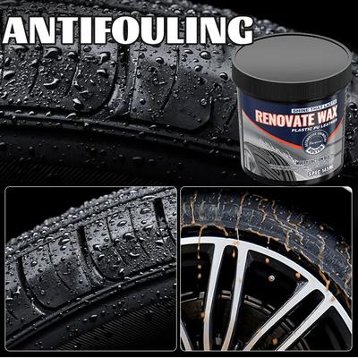 Black Tire Wax Provides Lasting Protection and Repair - Prevents Tire Hair Cracks, Whitening Polish and Scratch Cover