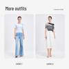 Navigare Women's Striped Color Block Slim Fit Short Sleeve Knit Top