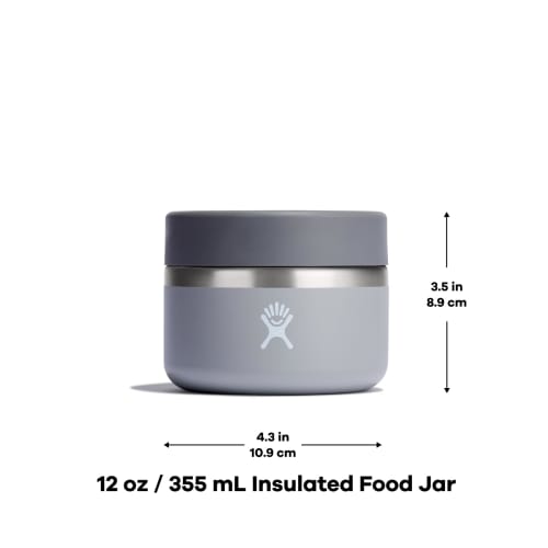 Hydro Flask Food Jar - Insulated Stainless Steel Snack Travel Container for Hot Food, Lunch, and Soup, 12 Oz. (Trillium)