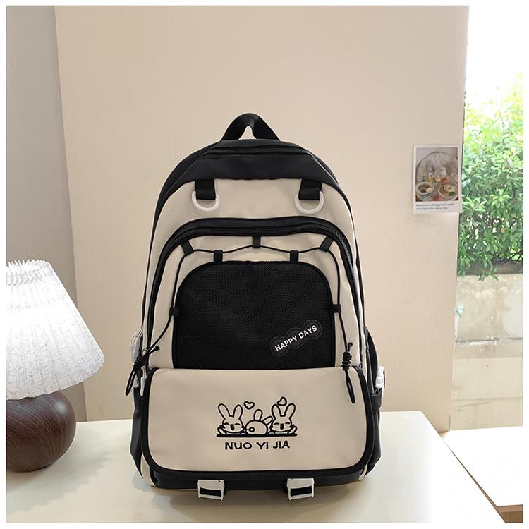 Schoolbag college style cute small fresh contrasting color schoolbag female junior high school girl high school student backpack travel lightweight 