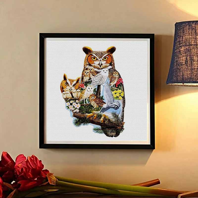 New Arrival 5D DIY Full Circle Diamond Painting "Owl" Embroidery Cross Stitch Home Decor Gift