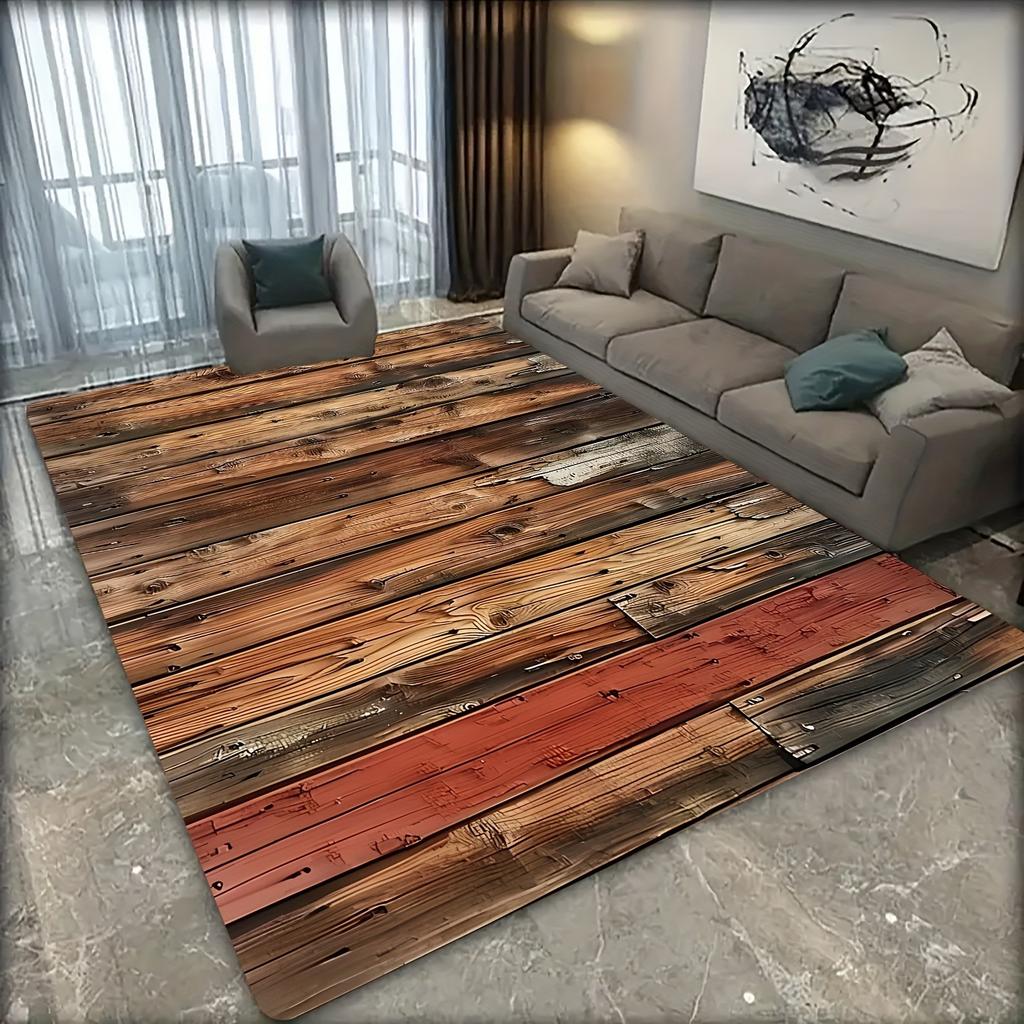 1PC Wooden Pattern Kitchen Rugs Non-Slip Home Door Mats Pop Design Bathroom Rug Bath Mat Carpet for Home Sink Laundry Decor