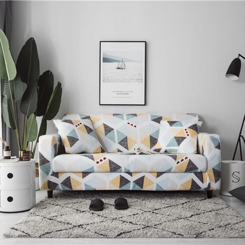 1pc Printed Stretch Sofa Cover, Non-slip Printed Floral Sofa Slipcover Non-Slip & Anti-Scratch for Pets Sofa Protector