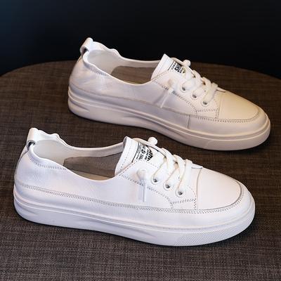 Soft-soled First-layer Cowhide Little White Shoes Women's New Spring and Autumn Comfortable and Breathable Leather Versatile Flat-soled Sports Shoes