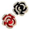 Camellia Small Brooch Rhinestone Inlay Dazzling Alloy Pin Sweater Coat Dress Suit Lapel Badge Jewelry Accessory
