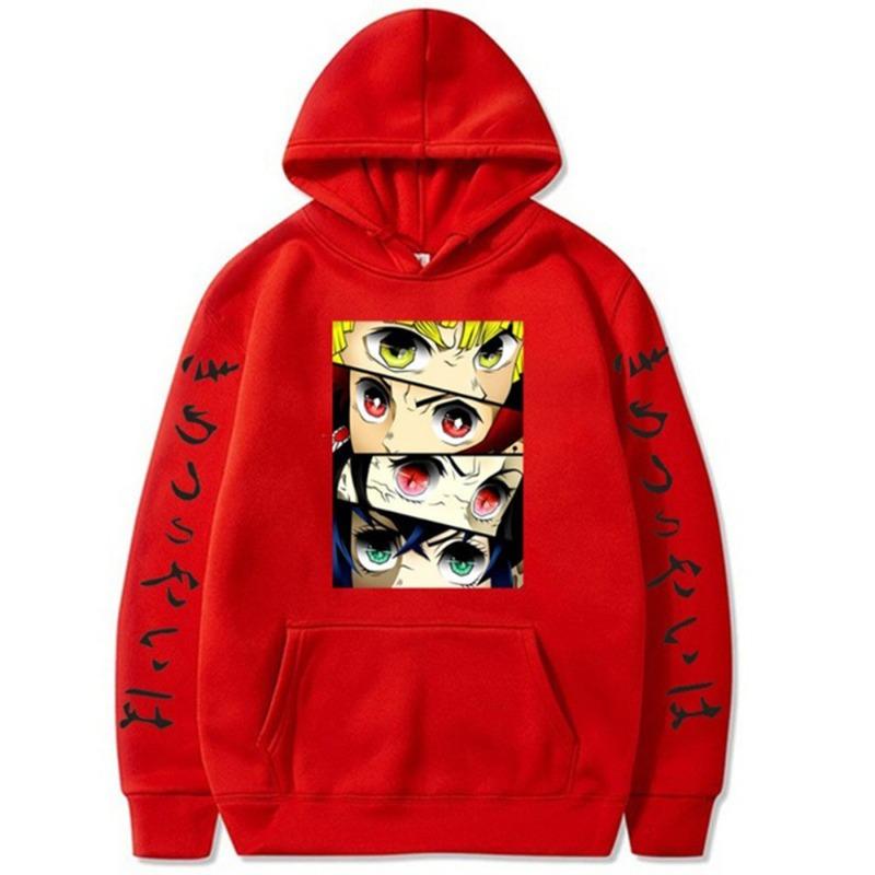 Japanese Animation Hoodies Print Fashion Sweatshirt Casual Unisex Autumn Winter Fleece Streetwear Tops Male Sudaderas