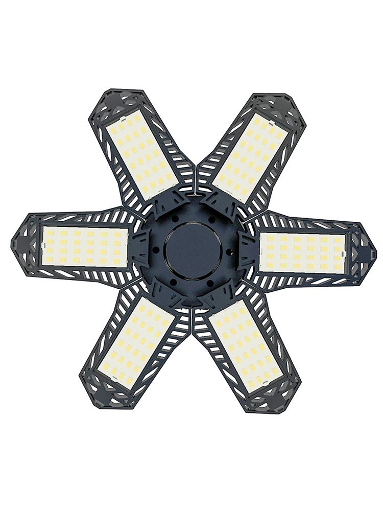 1pc LED Garage Light Deformable LED Garage Ceiling Light Adjustable 6 Panels Led Lamp E27/E26 LED Lights for Garage Workshop