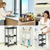 3/4-Tier Storage Cart,Multifunction Utility Rolling Cart Kitchen Storage Organizer,Mobile Shelving Unit Cart with Wheels for Bat