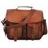 Vintage Raw Goat Leather Tote Men's Briefcase Laptop Case Messenger Shoulder Bag