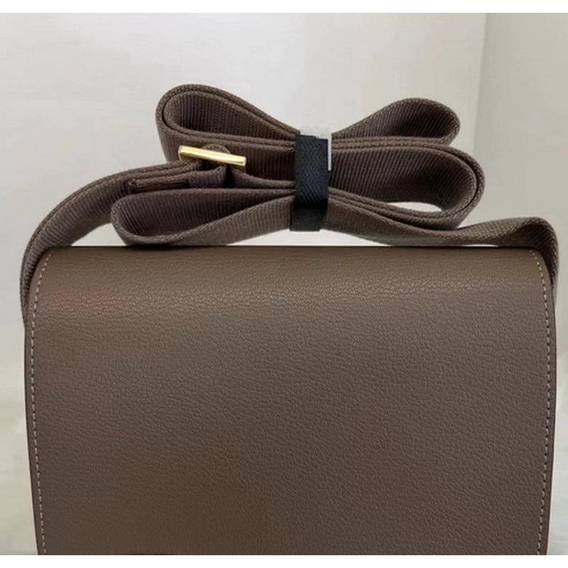 2025 New Leather Women's Bag Goat Pattern Leather Men's and Women's Same Clogs Wide Shoulder Strap Epoxy Leather Color Buckle Cross-border Wholesale