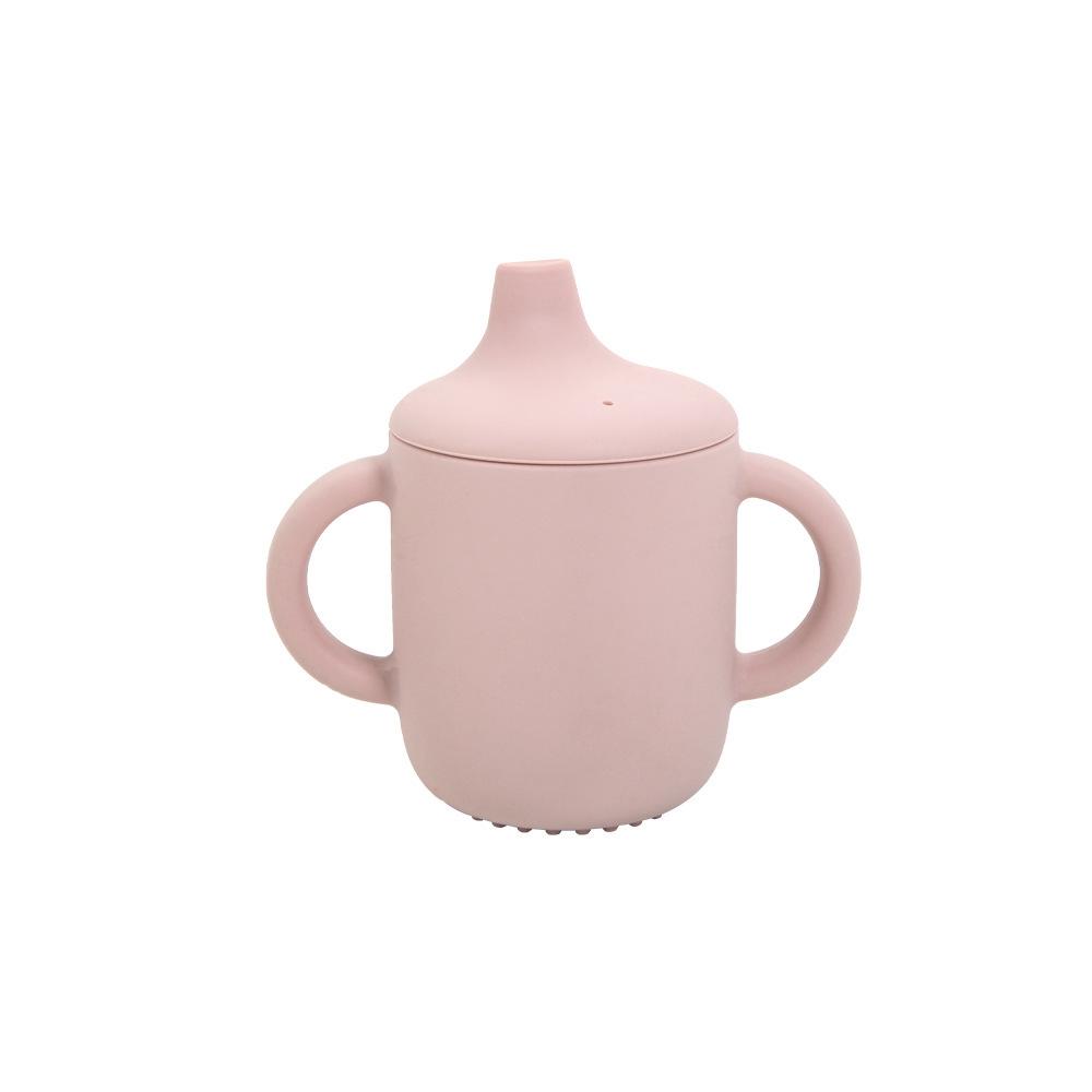 Food-Grade Silicone Straw Cup for Infants & Toddlers - Non-Slip, Leak-Proof, with Lid & Duckbill Spout, High-Temperature & Drop Resistant.