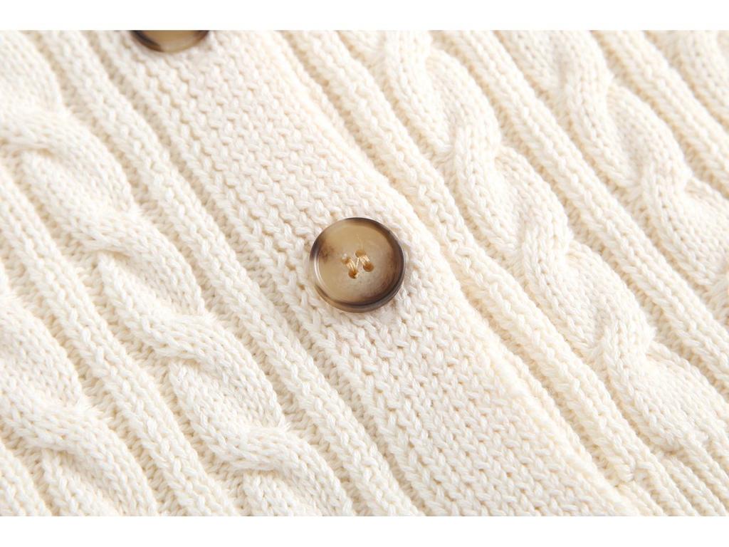 Unisex Baby Kabelstrick Baumwoll Cardigan: Stilvoller Frühjahrs- und Herbstpullover für Babys und Kleinkinder