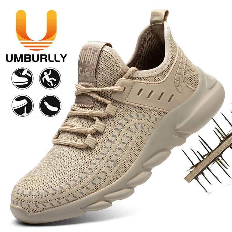 

Breathable labor insurance shoes Men s flying weaving four anti-smashing and anti-piercing construction site safety shoes Work labor insurance shoes 36 чорний
