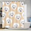 Cute White Sheep Cartoon Shower Curtain Set Waterproof Bath Decor Bathroom Home Decoration for Kids Girls Children's Room Gifts