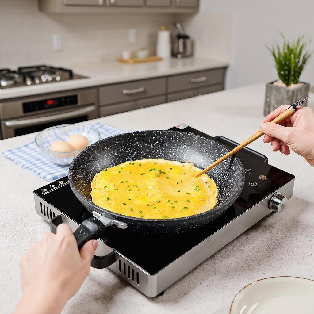 Frying Pan Induction Nonstick Frying Pan Skillet Metal Cookware Kitchen Supplies for Induction Ceramic Stove Cooktop Egg Steak