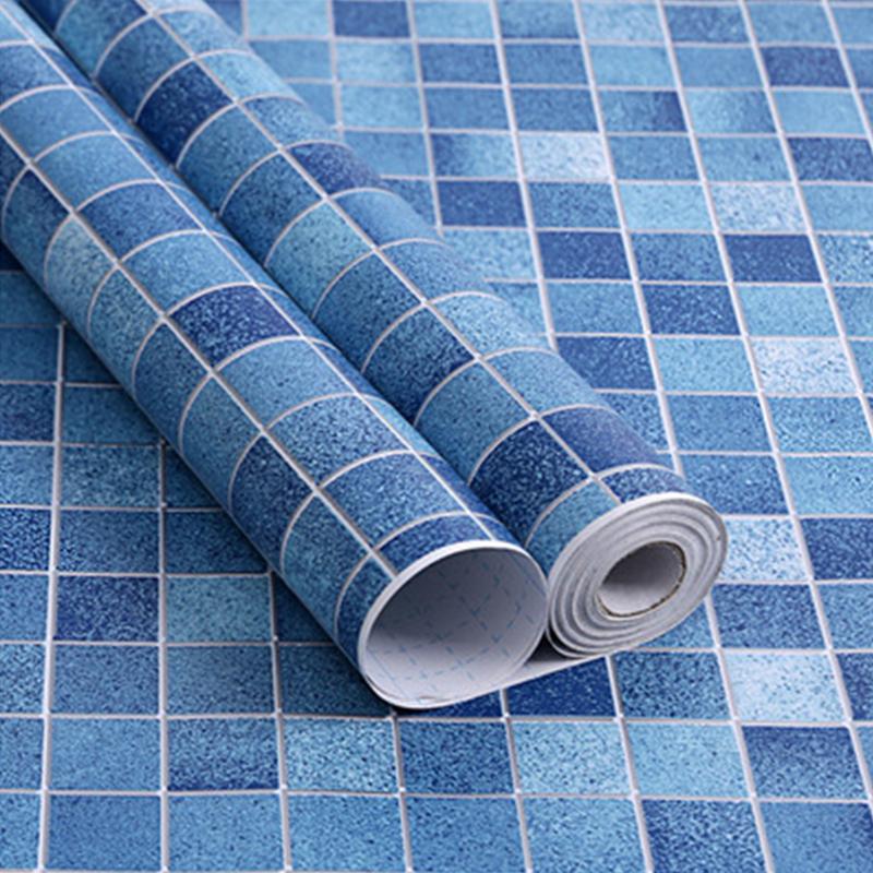 10M Self-adhesive PVC Mosaic Wallpaper Moisture-proof Waterproof Bathroom Kitchen Background Refurbished Tile Wall Stickers