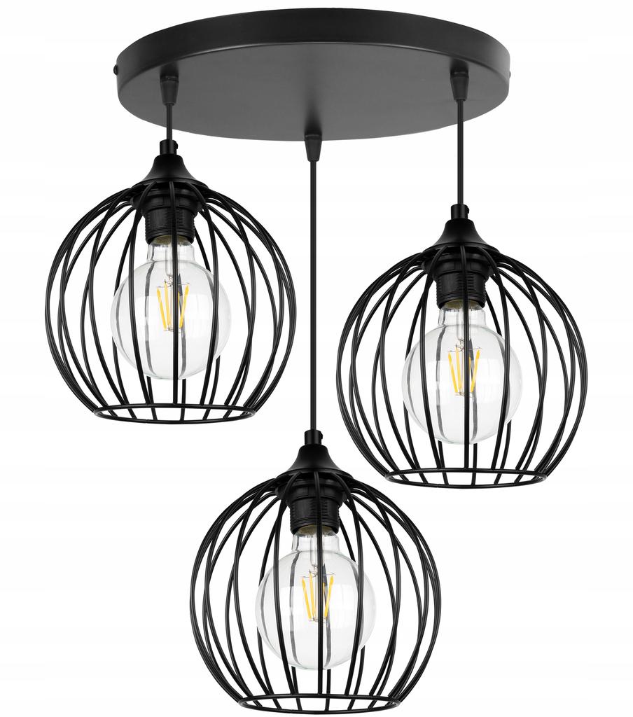 HANGING WIRE LAMP BLACK LOFT LED CHANDELIER