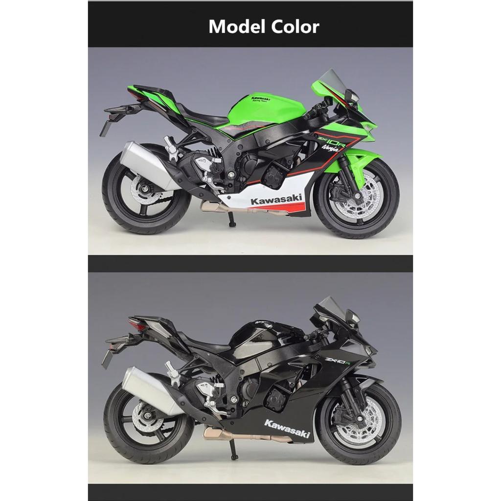 Welly 1/12 2021 Kawasaki Ninja ZX-10R Alloy Motorcycle Model Simulation Diecast Metal Scale Motorcycle Model Childrens Toy Gifts