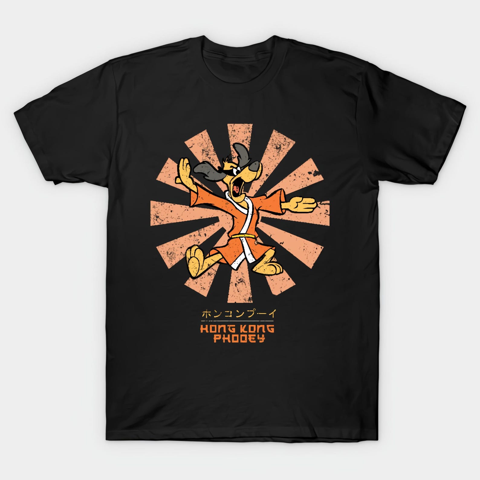 Hong Kong Phooey Retro Japanese Black T shirt Size S-4X Casual S