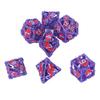 7pcs Rolling Dice Kit Metal Polyhedron Role Playing Colorful Dice Set Toy for Tabletop Teaching