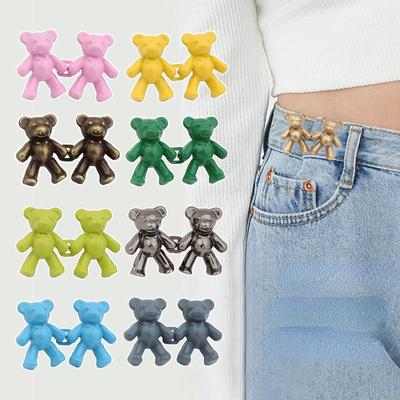 Zinklegering Bear Jeans Spännen Jeans Byxor Midjeförminskning Spänne Användbara jeans Midjeverktyg Byxor Tillbehör