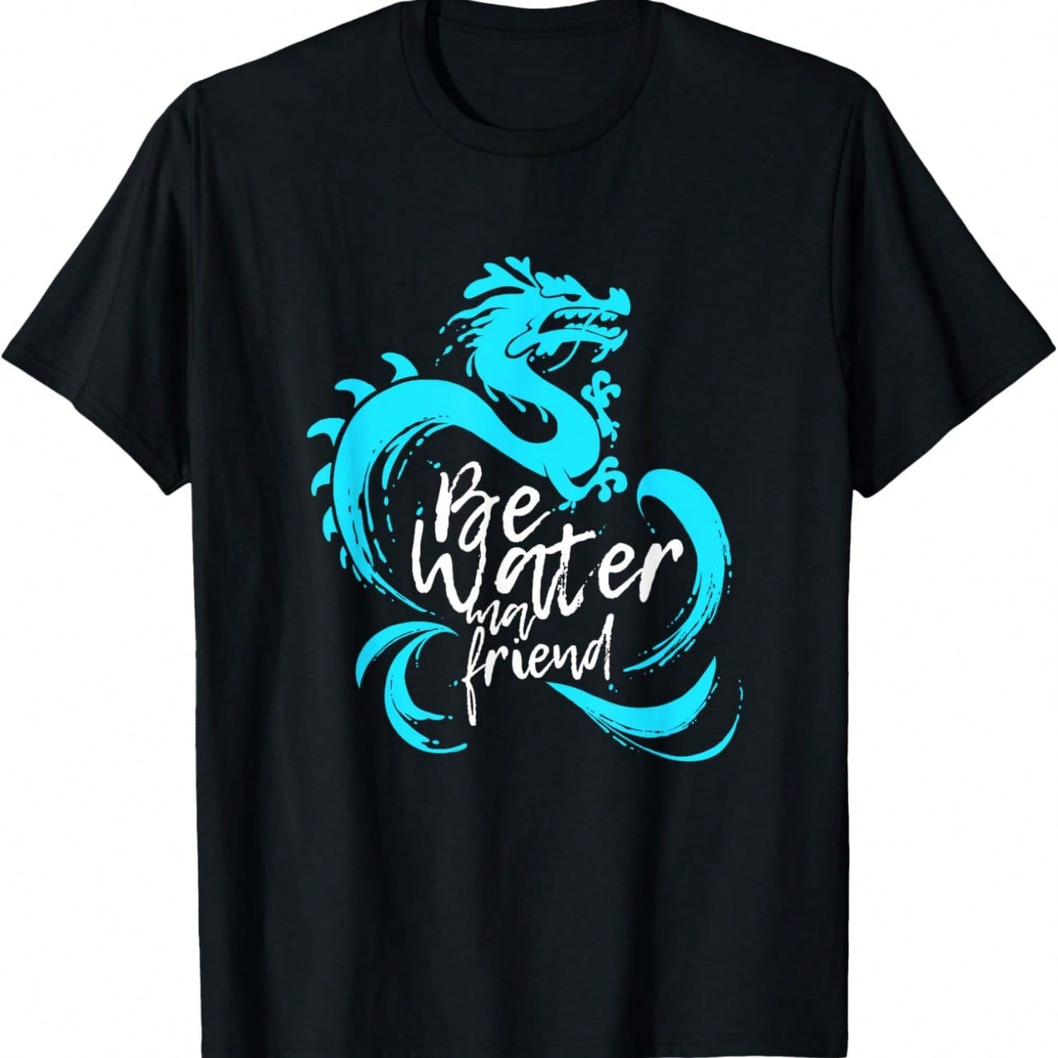 Be Water M Friend Shaolin Dragon Quote Kung Fu Fighter T-Shirt S разноцветный