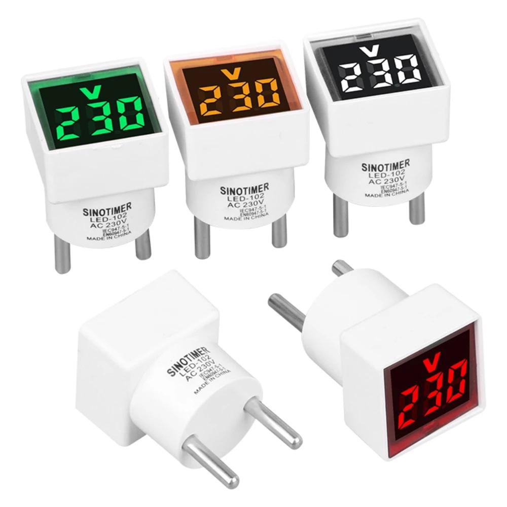 

AC 220V/230V Universal Square European Plug Type Household Digital AC Voltmeter Indicator Voltage Measurement Range: 50~500V