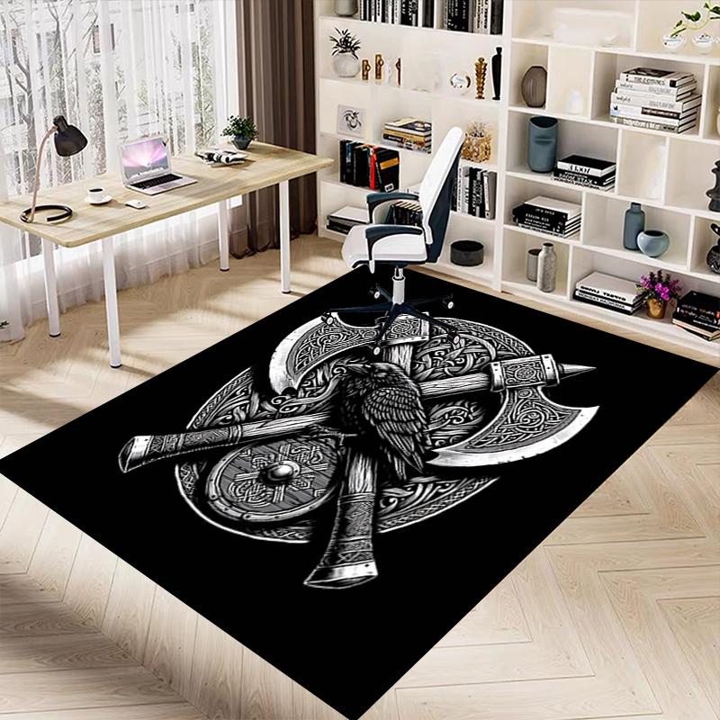 1PC Viking Raven Non-Slip Floor carpet, suitable for Office, bedroomand playrooms. It can also be used as a sofa footrest cover-T106