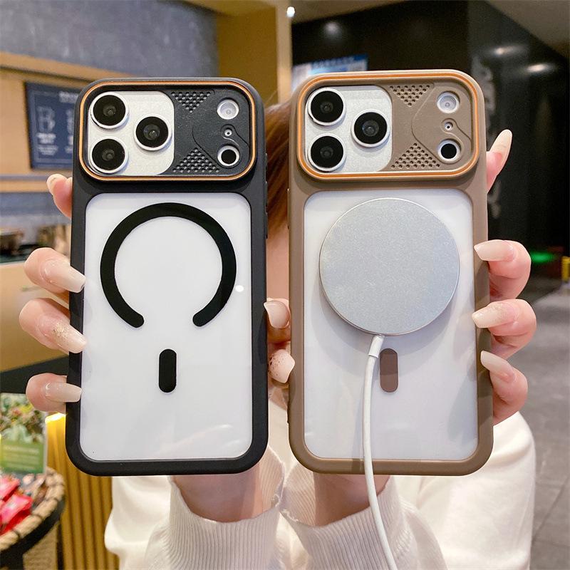 Transparent Magnetic Case for iPhone 17 Pro Max, Apple 16, Drop-Proof Protection