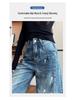 Women's Ink Splash Paint Graffiti Wide-Leg Jeans, 2026 Spring/Autumn High Street Style, Loose Straight-Leg Pants