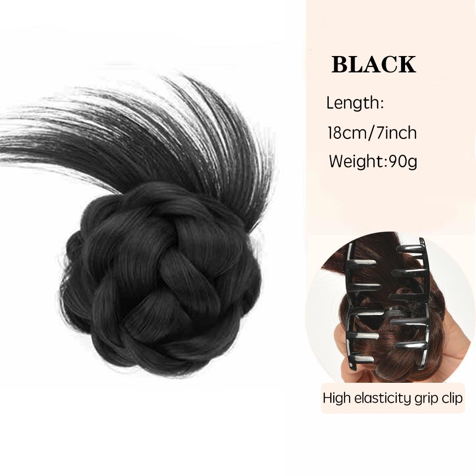Lockiger Zopf für Mädchen, Chignon, synthetischer Haarring zum Einclipsen, zum Aufwickeln, unordentlicher Dutt, Pferdeschwanz, glattes Haargummi, flauschiges falsches Haarteil