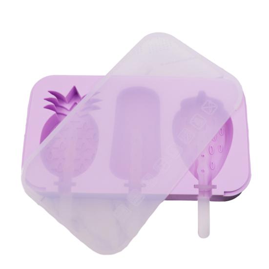 

Silicone Ice Cream Mold 3 Cavities Easy Release Dinosaur Car Pineapple Ice Lolly Mold DIY Summer Freezer Ice Stick Container Kitchen Supplies H
