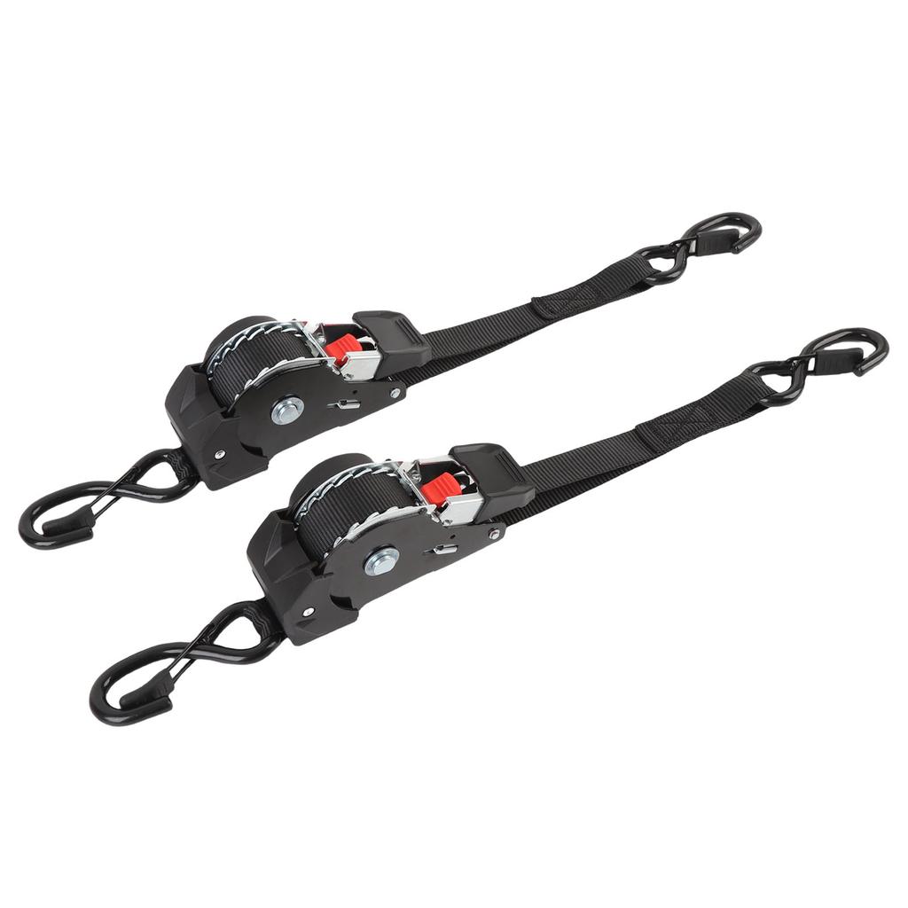 2 Stück Spanngurte 1 Zoll X 10 Fuß Automatik Einziehbar 1760 lbs Bruchfestigkeit Ratschen-Zurrgurte mit S-Haken für