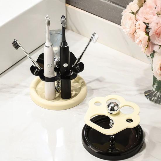 Yousheng Cat Paw Toothbrush Holder Desktop Toothbrush Toothpaste Organizer Cute Electric Toothbrush Stand for Washbasin Bathroom Storage
