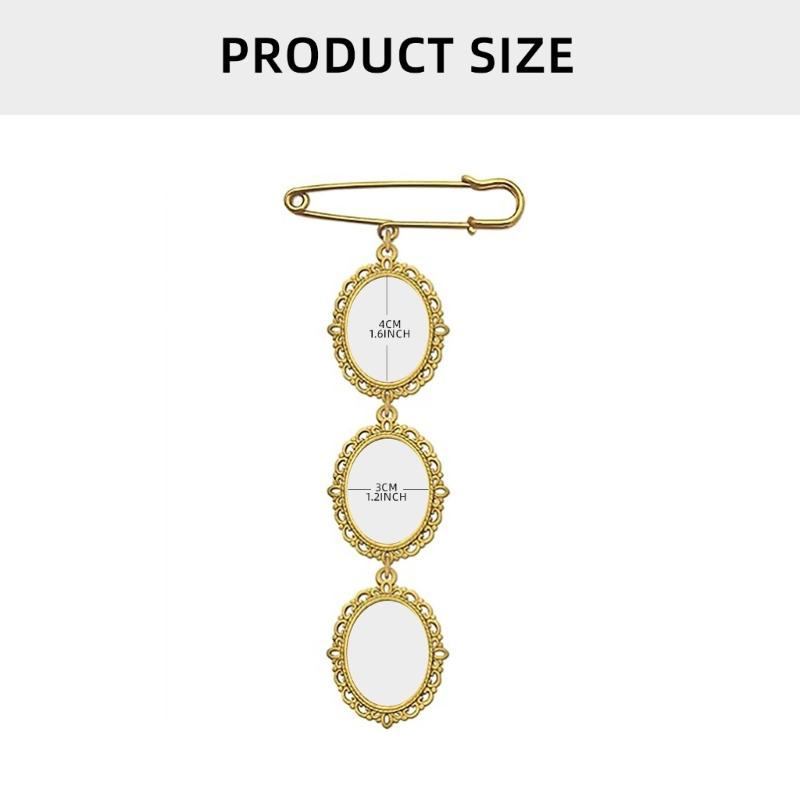 Photo Charm Groom Boutonniere Pin Picture Charm Brooch Pin Photo Brooch Suitable for Wedding Bouquet or Boutonniere