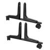 2 Set Room Divider Screen Holder Width Adjustable Movable Aluminum Alloy Screen Partition Feet Holder with Wheels Black