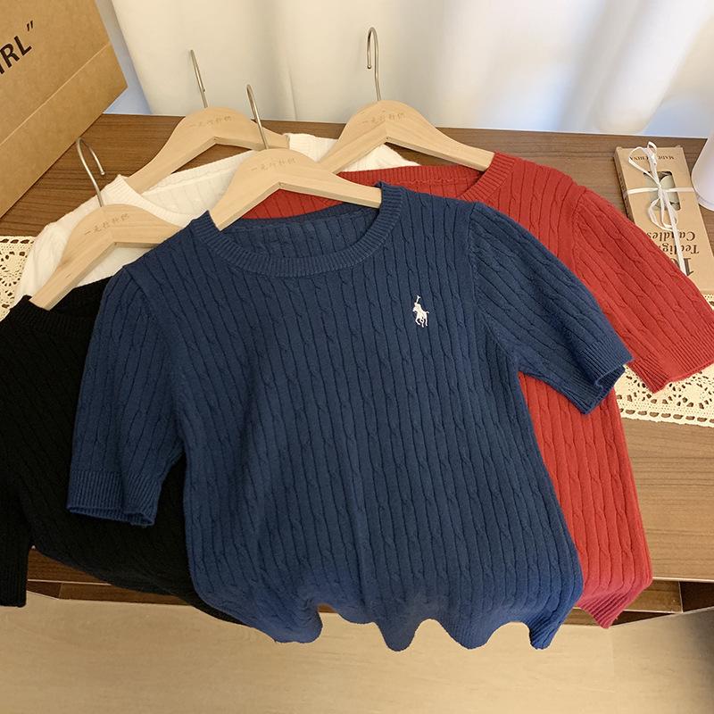 Women's Short Sleeve Cable Knit Cardigan - Soft, Skin-Friendly, Breathable Cotton for Spring/Summer