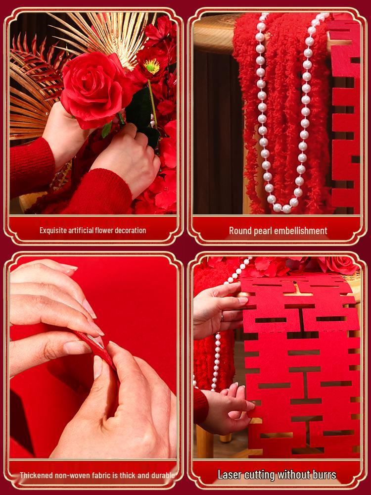 Wedding Flower Basket: Double Happiness Decoration for Home, Hotel, or Engagement