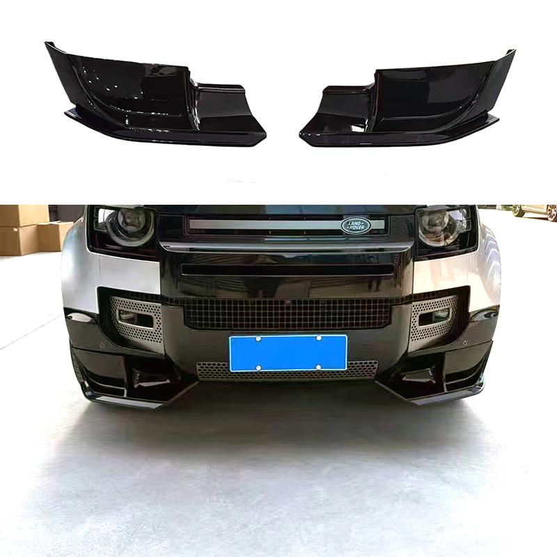 

For Land Rover Defender 110 & 90 2020 2026 2026 2026 2026 2026 MC Style Front Bumper Lip Spoiler Diffuser Splitters Gloss Black