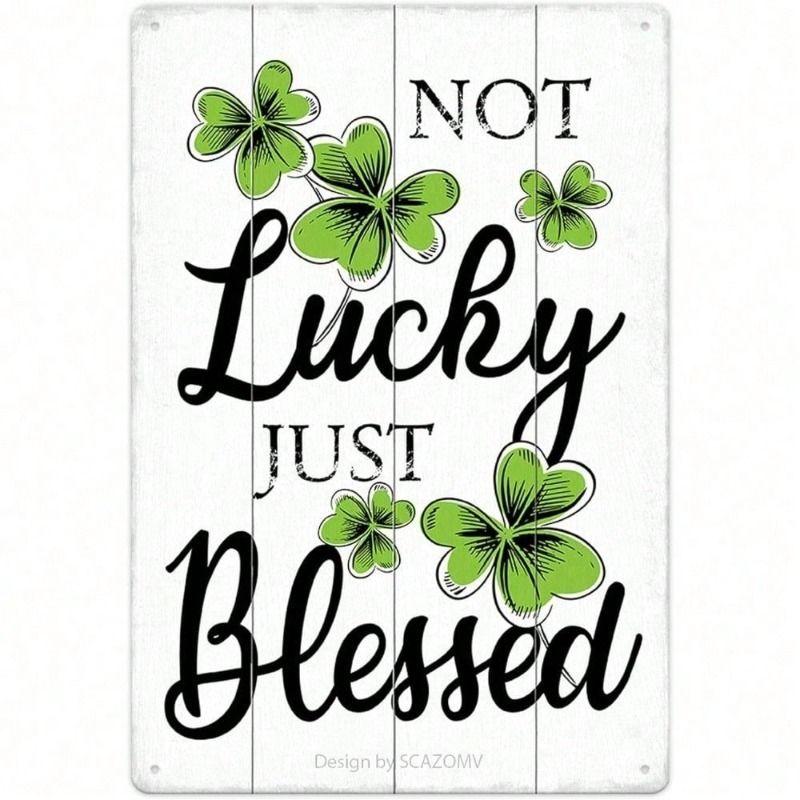 Patrick Green Clover Rustic Metal Wall Poster for Bar