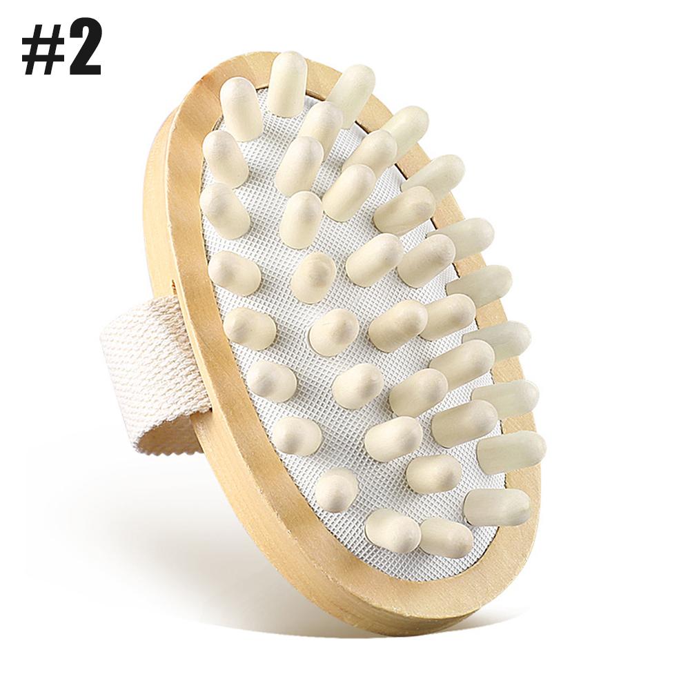 1Pcs Wood Massage Circulation Brush For Cellulite And Improved Lymphatic Drainage Shower Bathe Massager Spa Skin Brush
