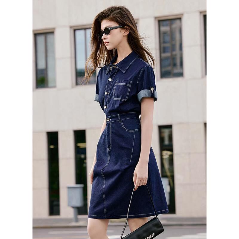 

Navigare Elegant Denim A-line Dress L