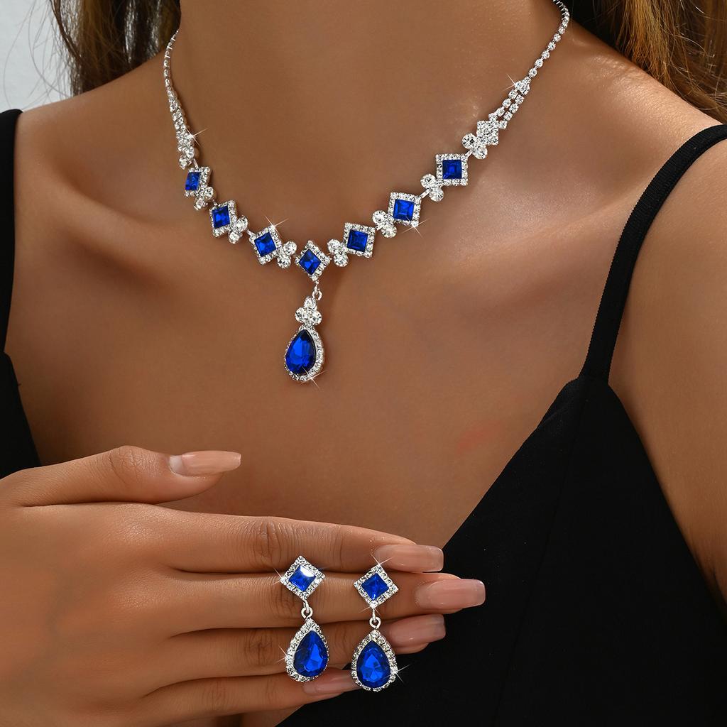 Jewelry Set Banquet Wedding Party Elegant Temperament Necklace, Earring Set, European and American Bridal Jewelry Set 2026