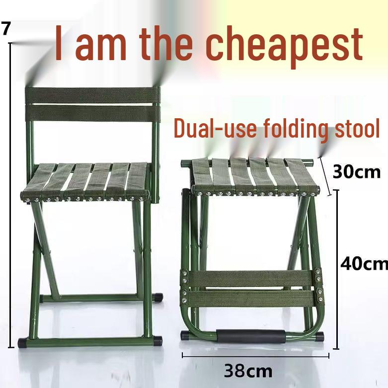 Compact Outdoor Folding Chair with Backrest - Portable for Fishing, Travel, and Street Stalls
