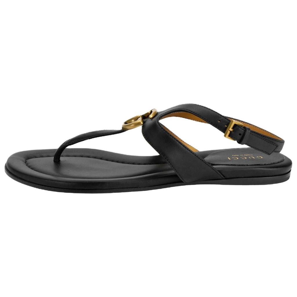 Gucci Double G Leather Thong Sandals 746030 BKO00 1000