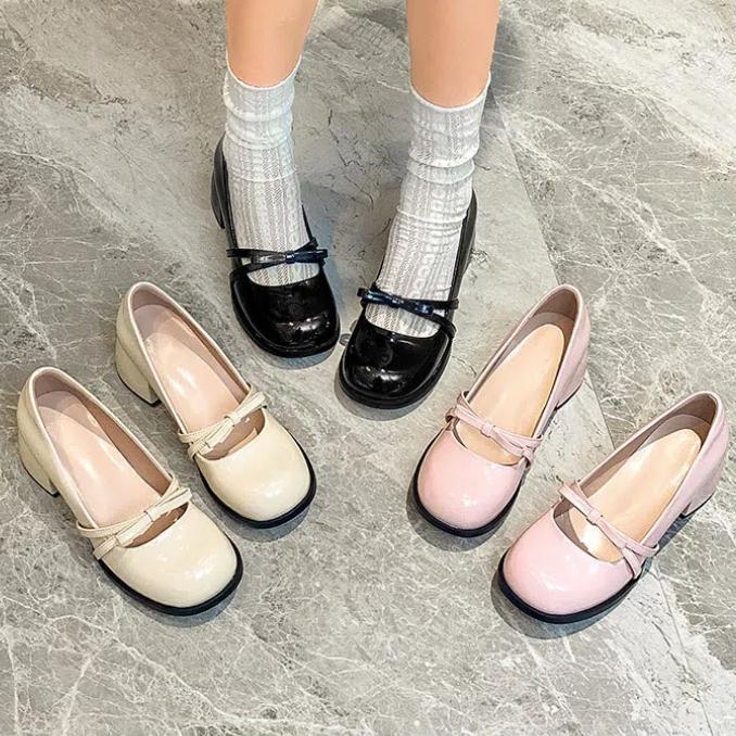 fashion Chunky Hee Pumps Women's Shoes 2024 Summer New Arrival Round Toe Mid-Heel versatile Shallow Mouth Single Shoes