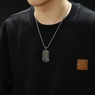 Smycken Vintage Titanstål Djävulens Öga Hänge Herrpersonlig Hip Hop-stil Bär Halsband